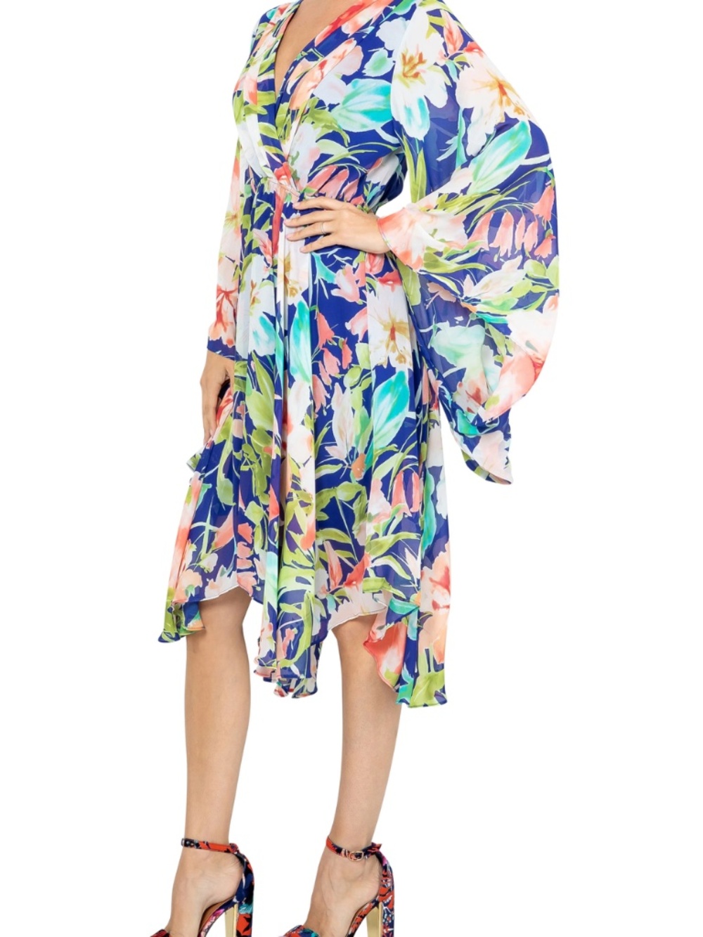 Meghan Los Angeles Tropical Sunset Dress - Size M - Picture 2 of 6
